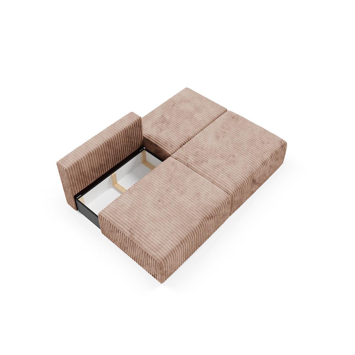 SOFA Angela 3 Sitzplätze Hellbraun - Braun, Holz (216/86/102cm) - Petits-meubles