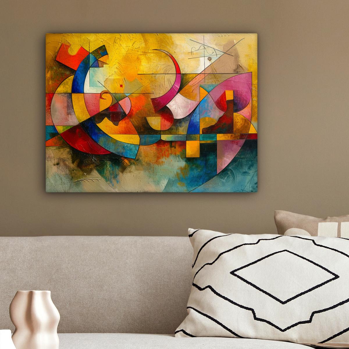 LEINWANDBILD Kunst - Abstrakt - Modern Wandbild 40x30 cm - Gelb, Textil (40/30cm) - MuchoWow