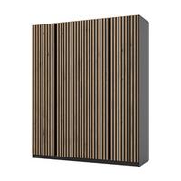 DREHTÜRENSCHRANK CAGLIARI 200/239/61,9 cm 4-türig Schwarz - Schwarz, Holzwerkstoff (200/239/61.9cm) - MASSENO