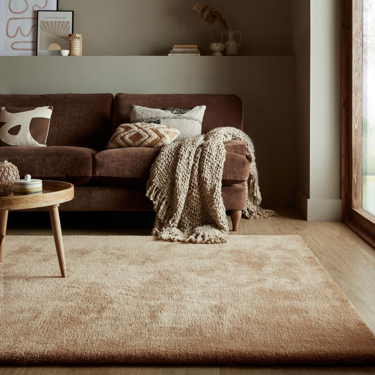 TEPPICH Waschbar LUNE, einfarbig, Mokka, 160 x 230 cm - Braun, Textil (160/230cm) - KADIMA DESIGN