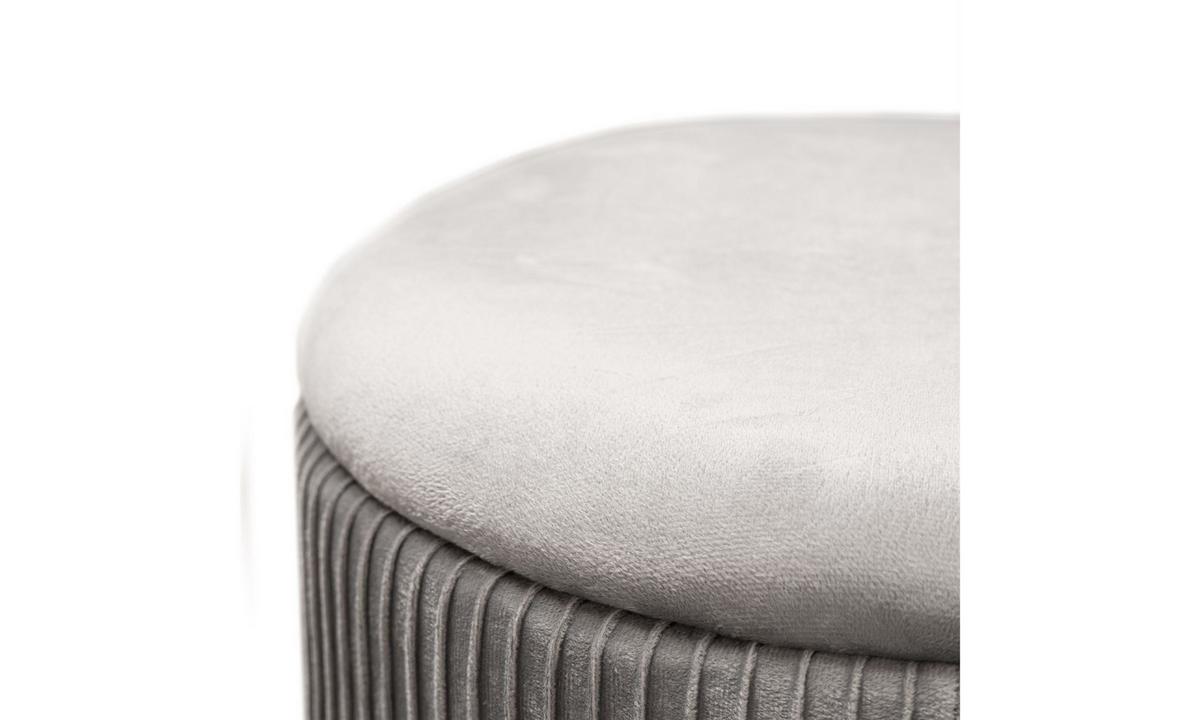HOCKER-SET GEMINI 37/37/42 cm Grau - Goldfarben/Grau, Textil/Metall (37/42/37cm) - Lookway