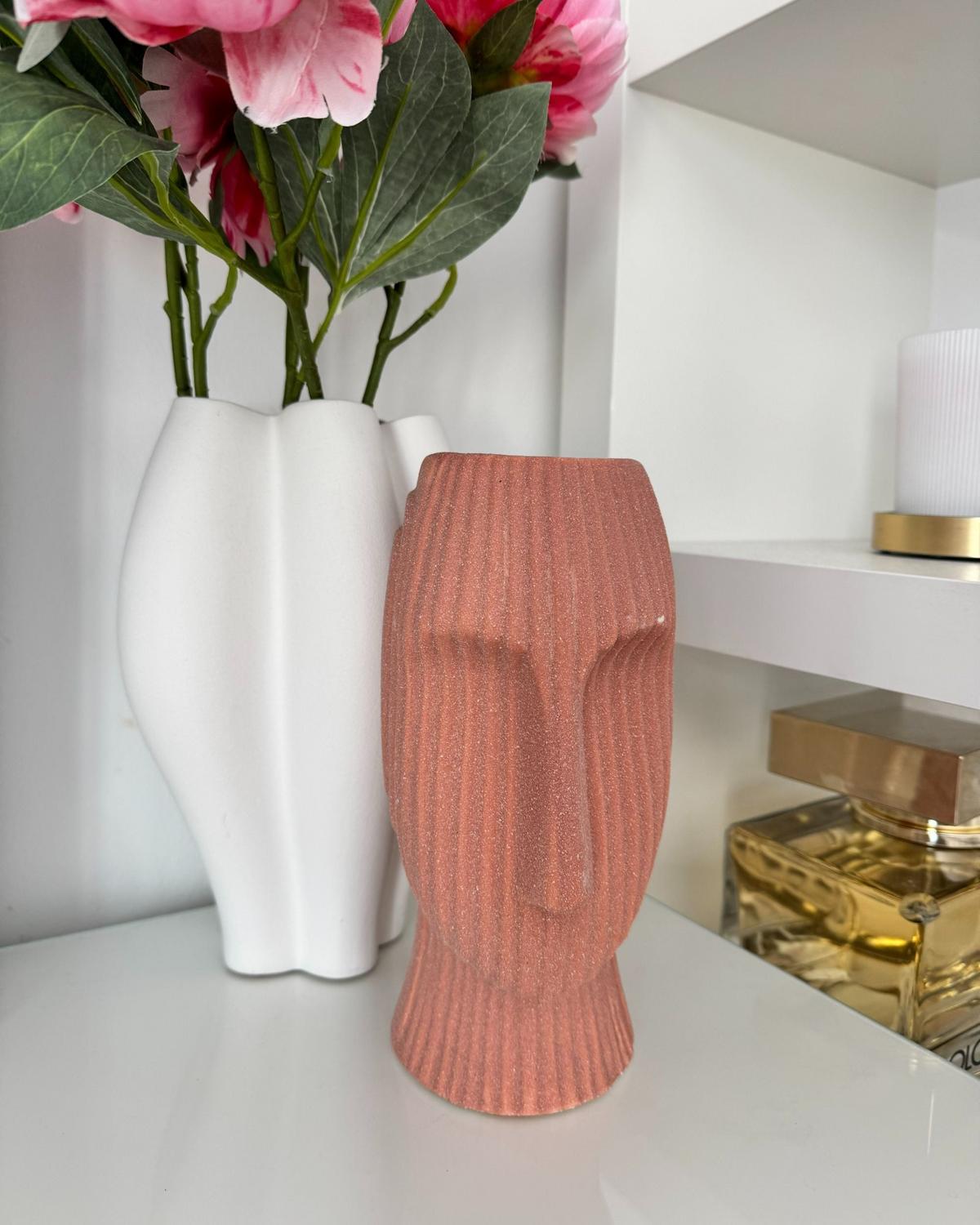 BLUMENVASE Steinzeug rosa Pallini - Rosa, Keramik (24cm) - Beliani