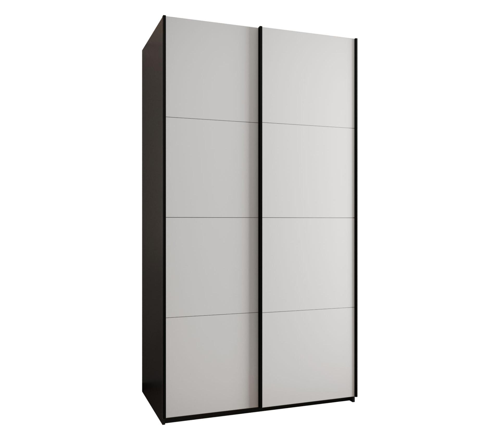 SCHWEBETÜRENSCHRANK 245,5/140/64 2-türig - Schwarz/Weiß, Holz/Metall (140/245/64cm) - Abiks Möbel