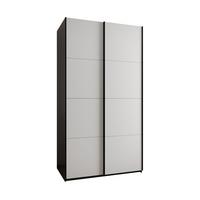 SCHWEBETÜRENSCHRANK 245,5/140/64 2-türig - Schwarz/Weiß, Holz/Metall (140/245/64cm) - Abiks Möbel