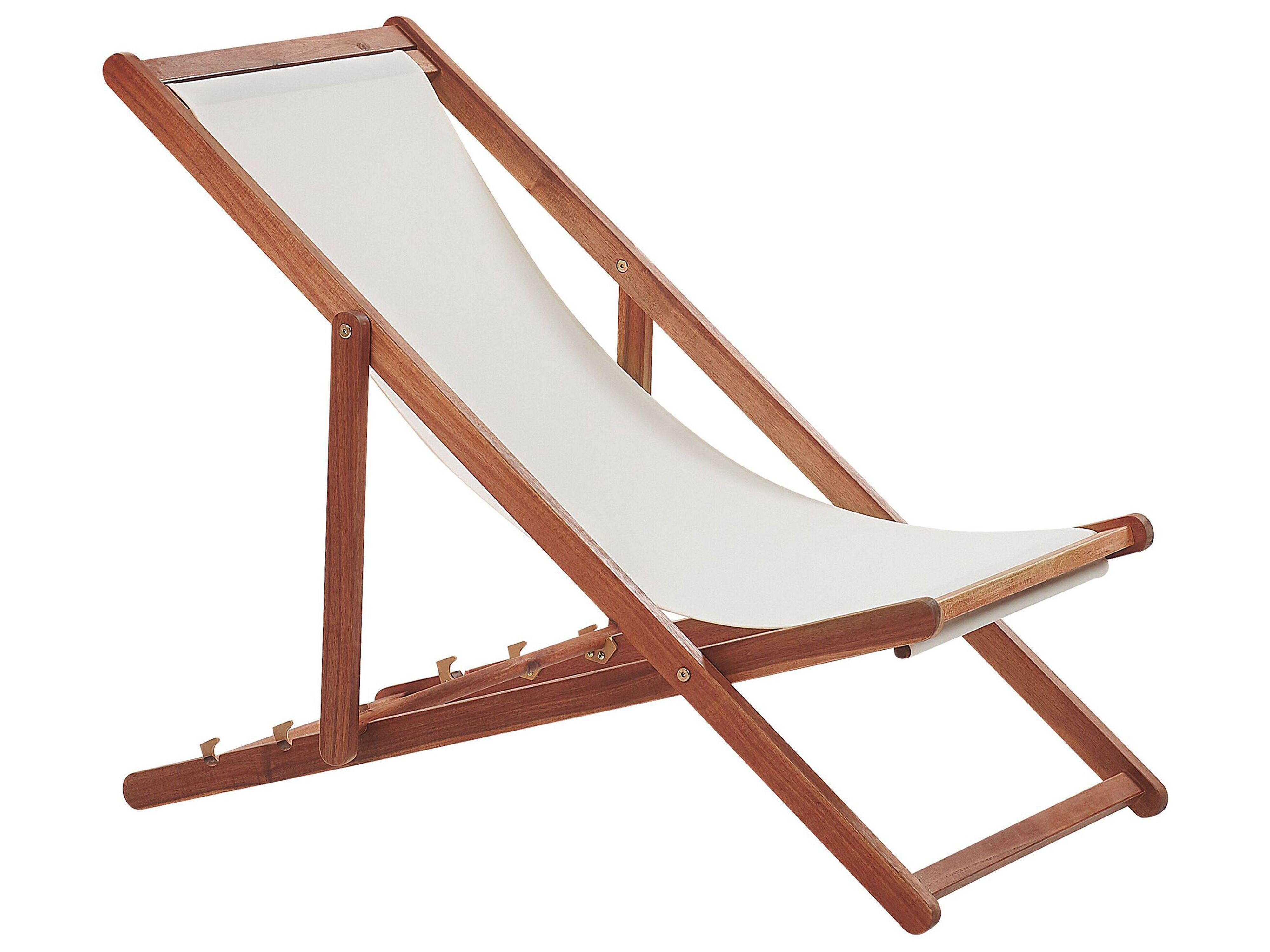 GARTENLIEGE mit 2 Ersatzstoffbezügen dunkelbraun/weiß Anzio - Dunkelbraun/Weiß, Textil (54/70/97cm) - Beliani