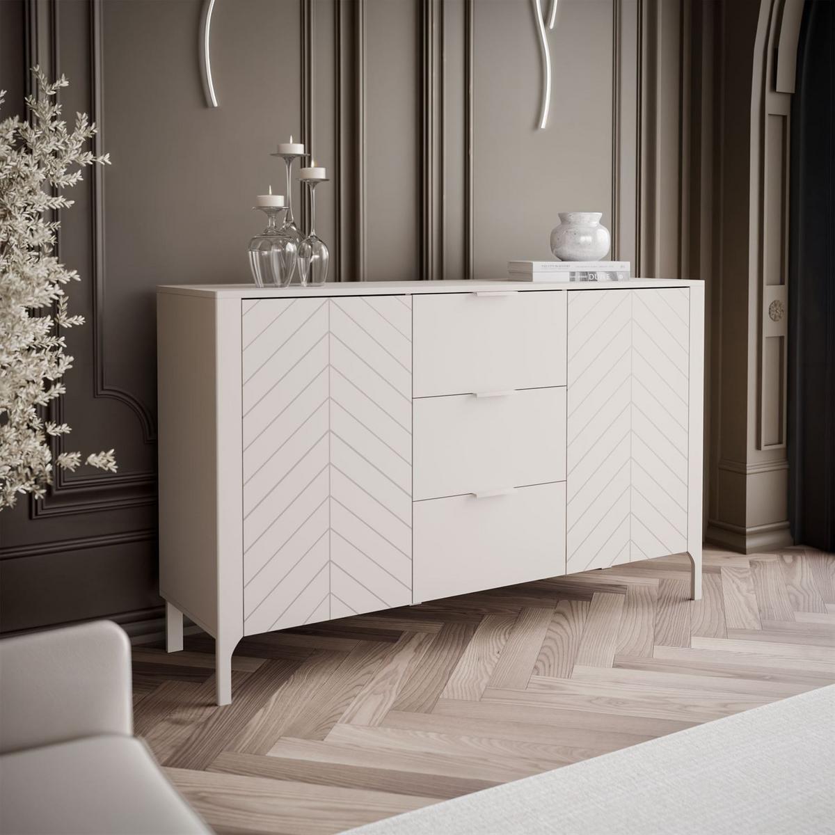 SIDEBOARD mit Schubladen LUMI, Kaschmir - Kaschmir, Holzwerkstoff (153/95/40cm) - Lookway