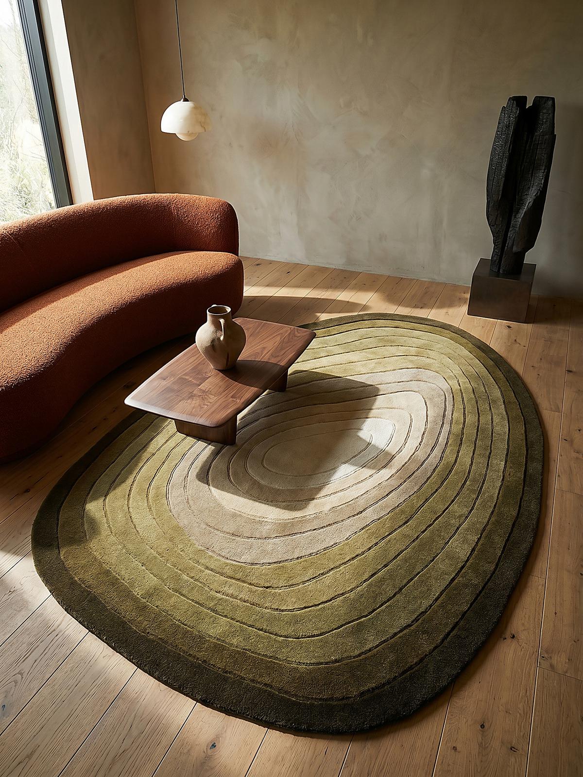 TEPPICH aus Wolle PARRET in Grün, abstrakt, 200 x 290 cm - Grün, Textil (290/200cm) - KADIMA DESIGN