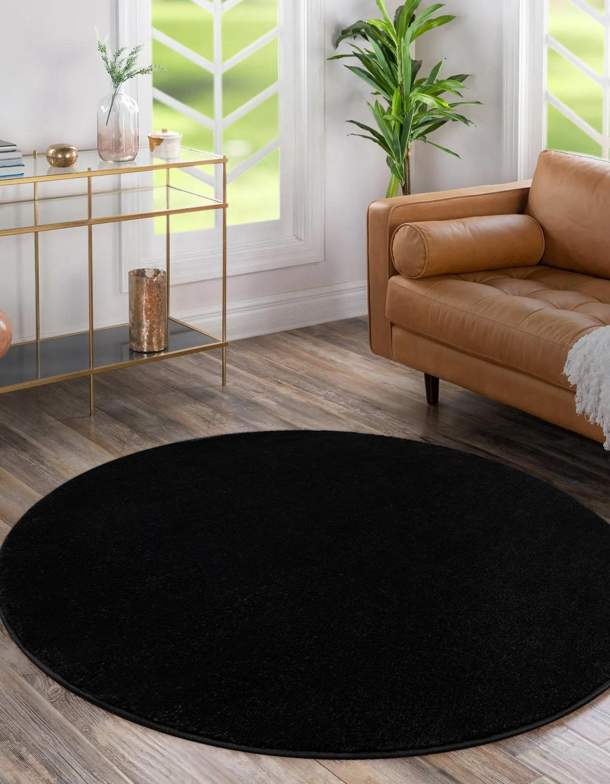 TEPPICH Softy 120 cm - Schwarz, Textil (120/120cm) - rugsX