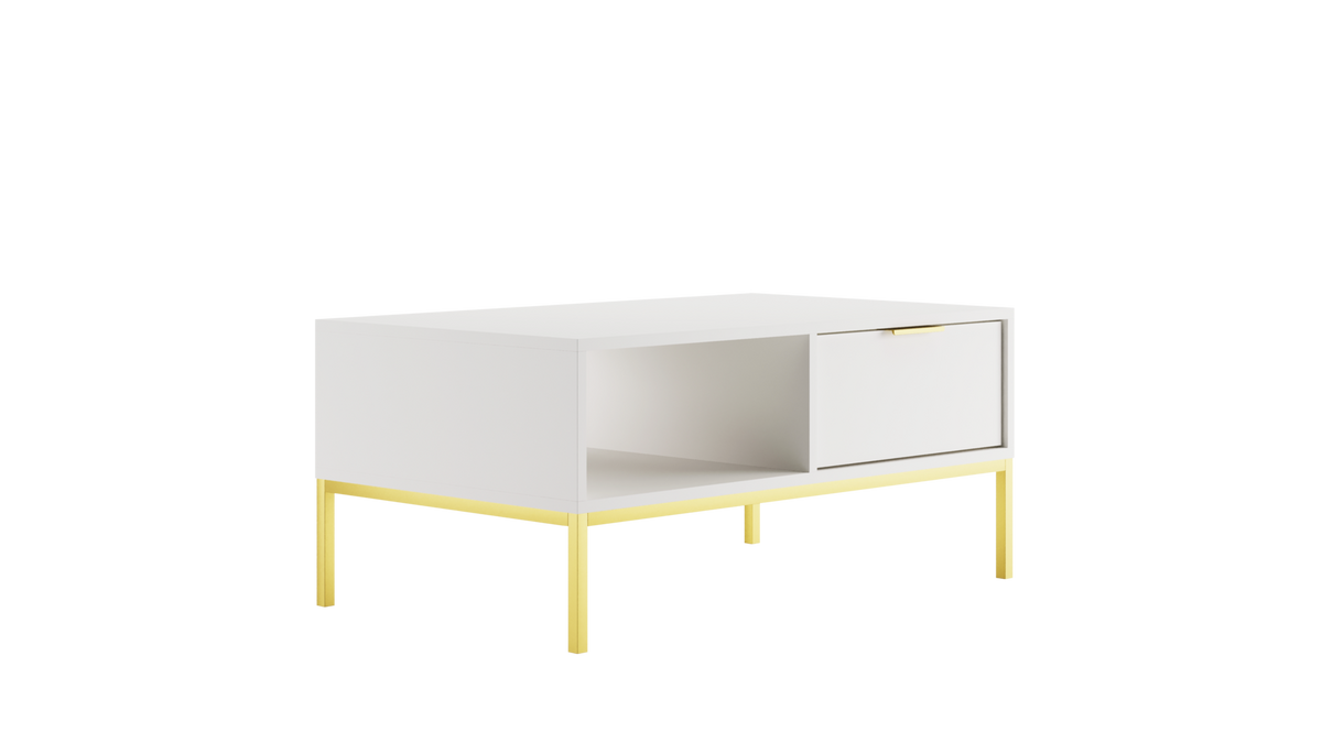 COUCHTISCH Austin 60/45/100 - Goldfarben/Weiß, Holzwerkstoff (100/60/45cm) - RAUMHIRSCH FURNITURE