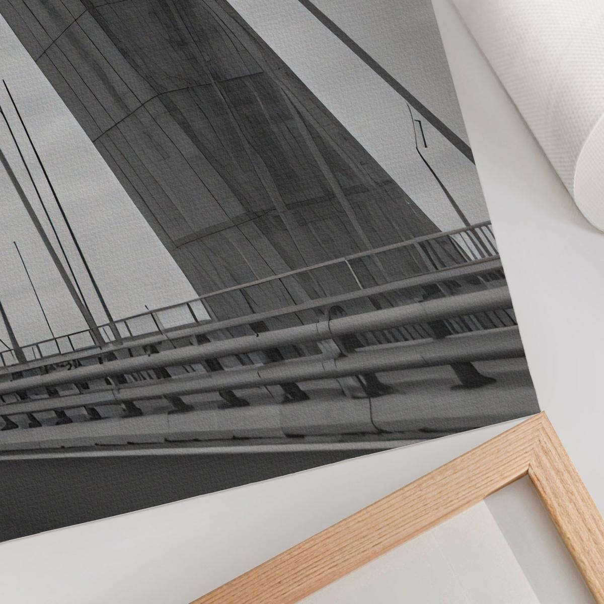 POSTER - 59x84 cm - Sample - Moderne Brücke - Grau, Textil (59/84/0.1cm) - TULUP
