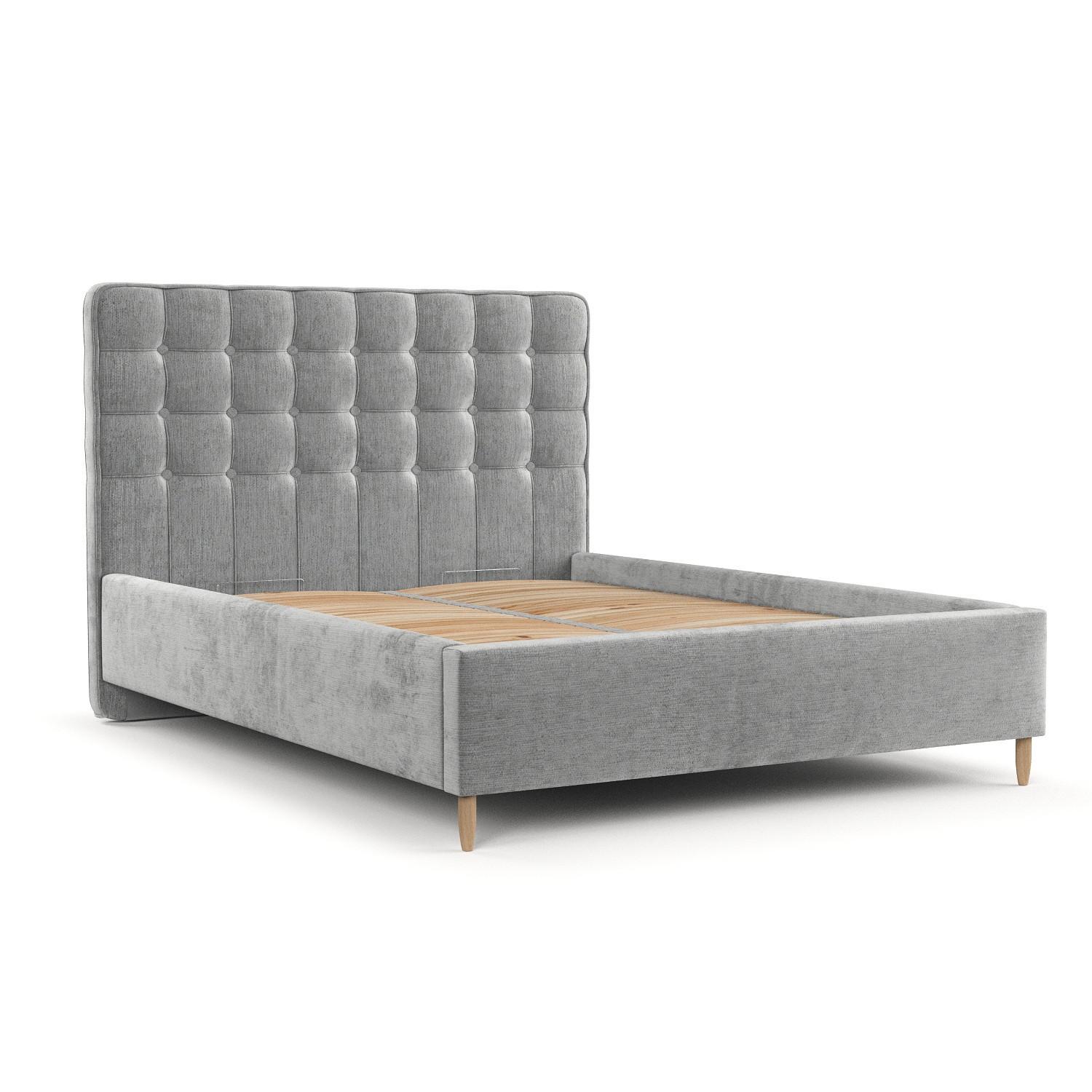 POLSTERBETT Paloma 160/200 cm Hellgrau im Lotta Stoff - Hellgrau/Naturfarben, Holz/Holzwerkstoff (160/200cm) - AltaBeds