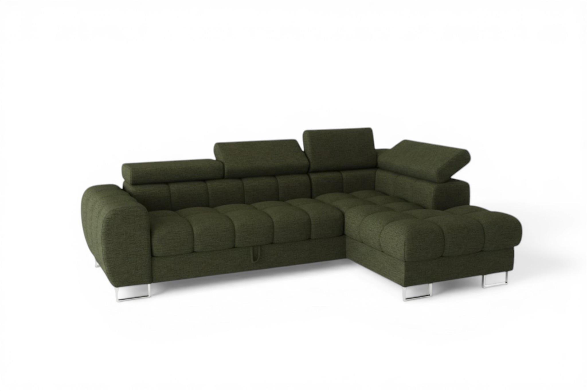 ECKSOFA Bastien Mit Schlaffunktion - Grün, Holzwerkstoff/Textil (260/170cm) - Fun Möbel