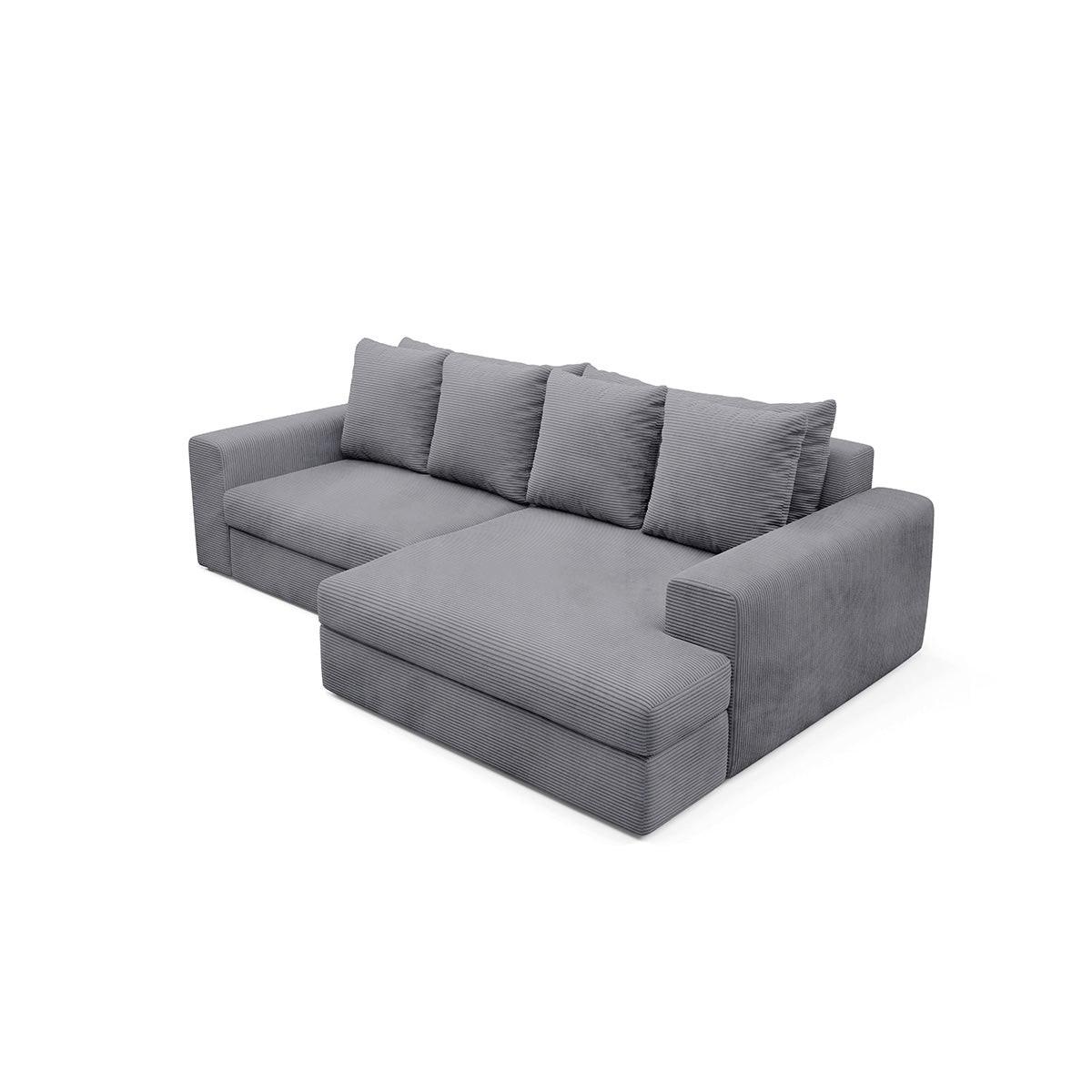 ECKSOFA Paola 3 Sitzplätze Hellgrau - Grau, Holz (272/167cm) - Petits-meubles