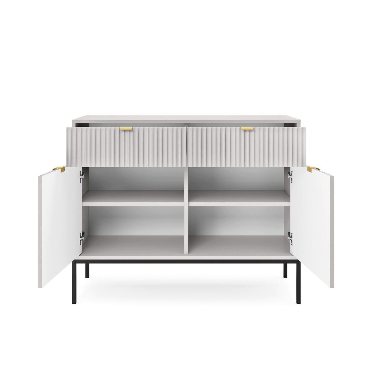SIDEBOARD Vellore Grau 104 cm - Goldfarben/Schwarz, Holzwerkstoff/Metall (104/83/39cm) - Selsey