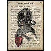 POSTER Verliebter Taucher A4 Rahmenlos - Klar, Papier (29.7/5/21cm) - Nacnic
