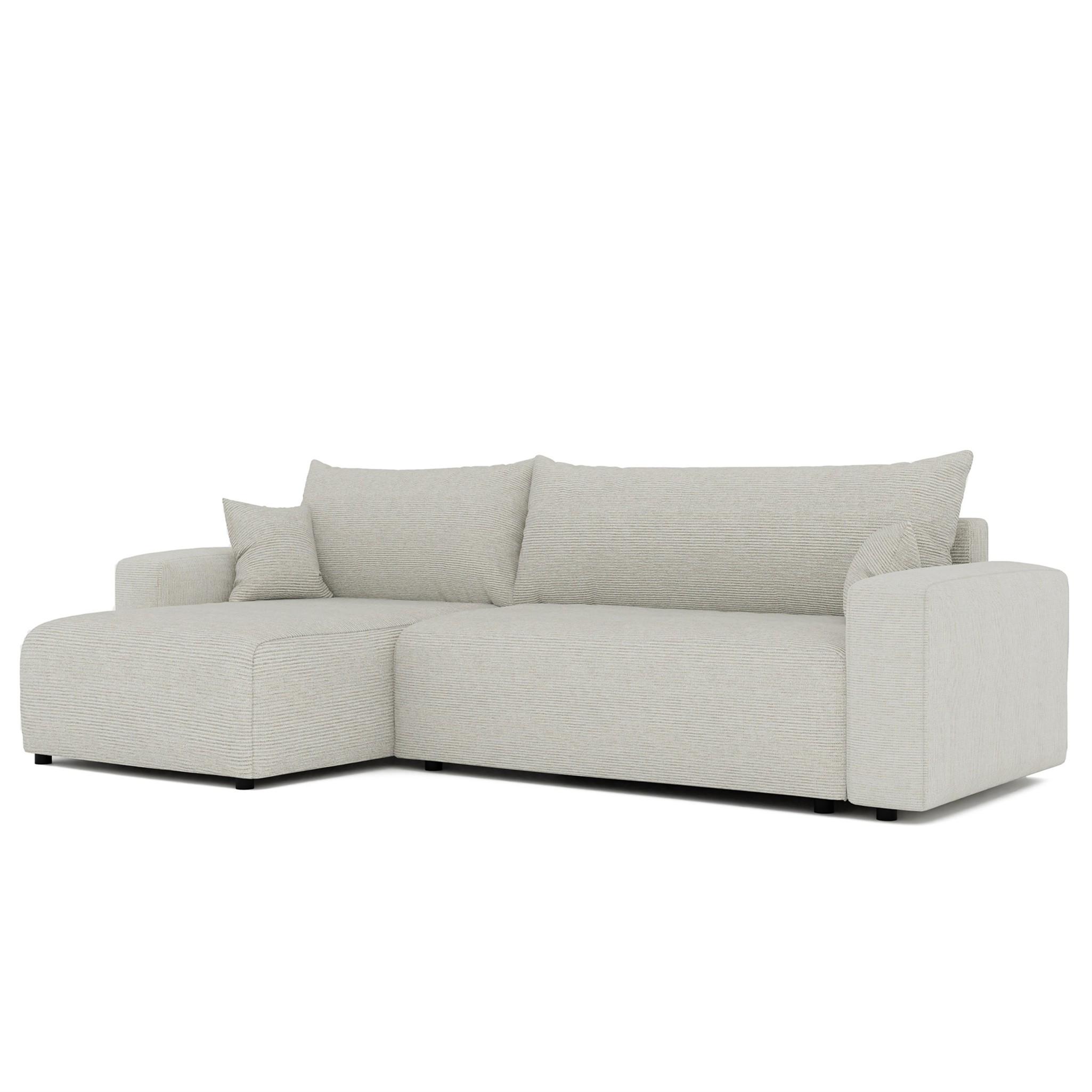 ECKSOFA Luna Max Mit Schlaffunktion - Creme, Holzwerkstoff/Textil (278/145cm) - Fun Möbel