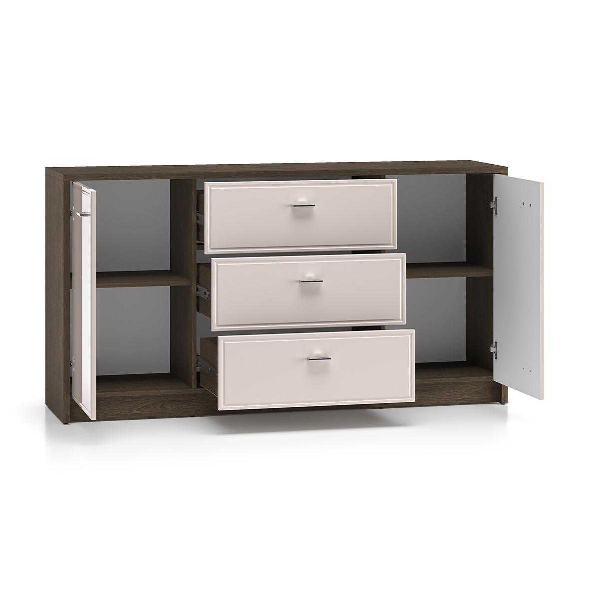 SIDEBOARD Kaius Kaschmir und Dunkles Holz - Beige, Holzwerkstoff (160/84.9/40cm) - Petits-meubles