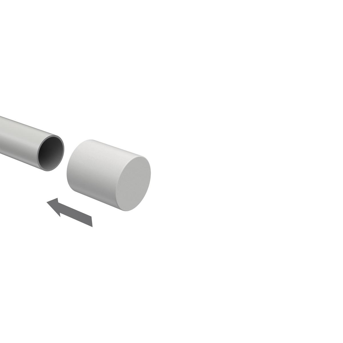 ENDSTÜCKE FÜR GARDINENSTANGEN 20 mm Ø, Feta Weiß, Packung 2 Stück - Weiß, Holz (3.1/2.7/2.7cm) - INTERDECO