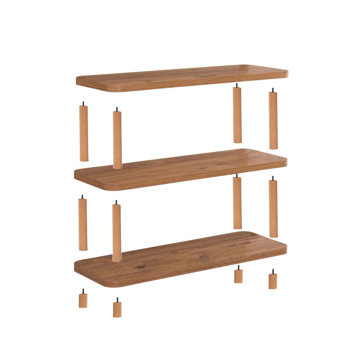 REGAL mit 3 böden in atlantik-kiefer-optik 28/80/75 cm - Eschefarben, Holzwerkstoff (28/75/33cm) - Calicosy