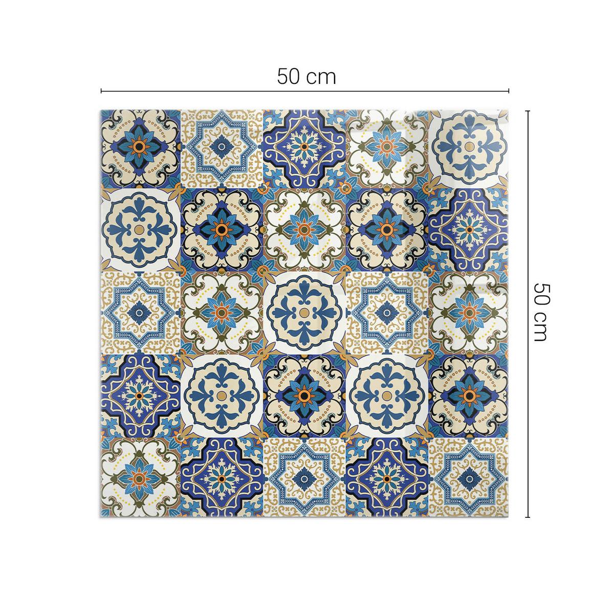 GLASPLATTE für Kamin 50x50 cm - Blau, Glas (50/50/0.4cm) - TULUP