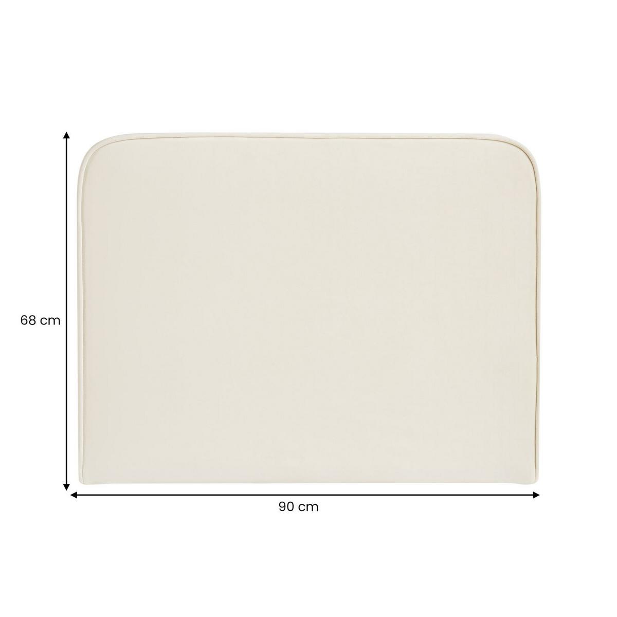 KOPFTEIL LUNAR 90x190 cm cremeweiß - Creme, Textil (90/68/6cm) - IDIMEX