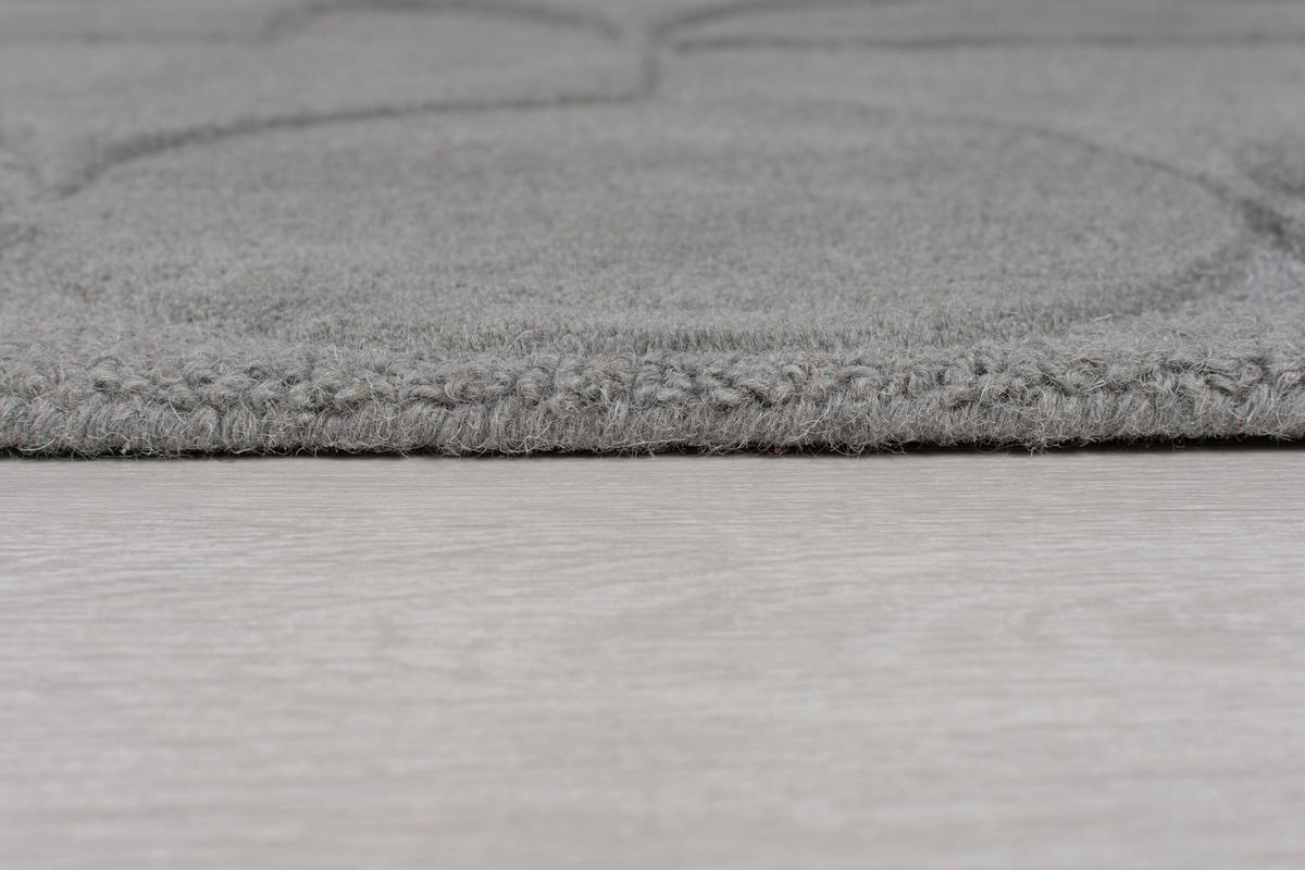 TEPPICH aus Wolle DEBEN in Grau, geometrisch, Ø 160 cm - Grau, Textil (160/160cm) - KADIMA DESIGN