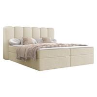 BOXBETT Softi 1 Boucle - H3 - Schwarz/Naturfarben, Holz/Holzwerkstoff (140/200cm) - MIRJAN24