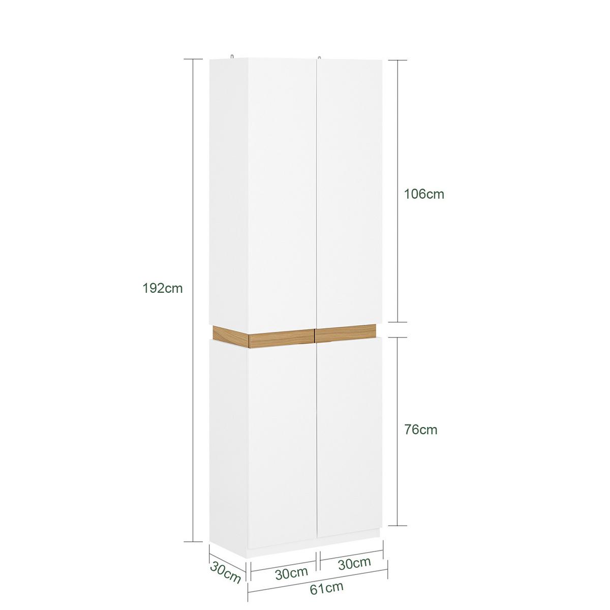 KLEIDERSCHRANK Weiß - Weiß, Holzwerkstoff (61/192/30cm) - SoBuy