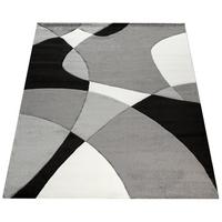 KURZFLORTEPPICH, abstrakt, aus Polypropylen, Florhöhe 12 mm, Schwarz, 80 x 150 cm - Schwarz, Textil (80/150cm) - KADIMA DESIGN