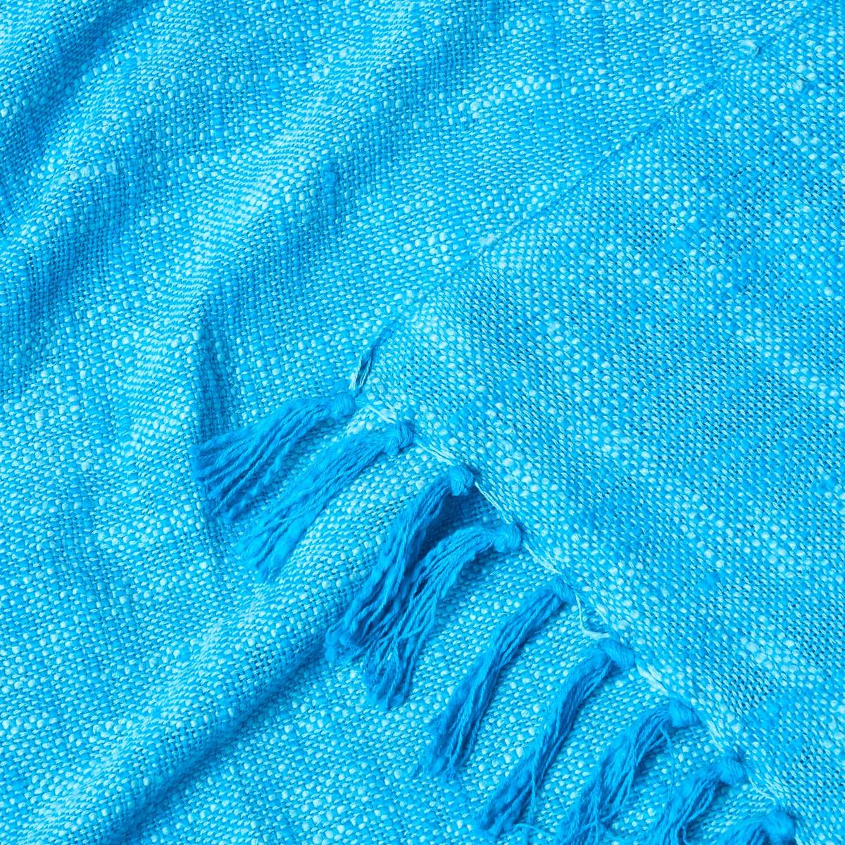WOHNDECKE Nirvana Slub 255/360 cm, 100% Baumwolle - Türkis, Textil (255/360cm) - Homescapes