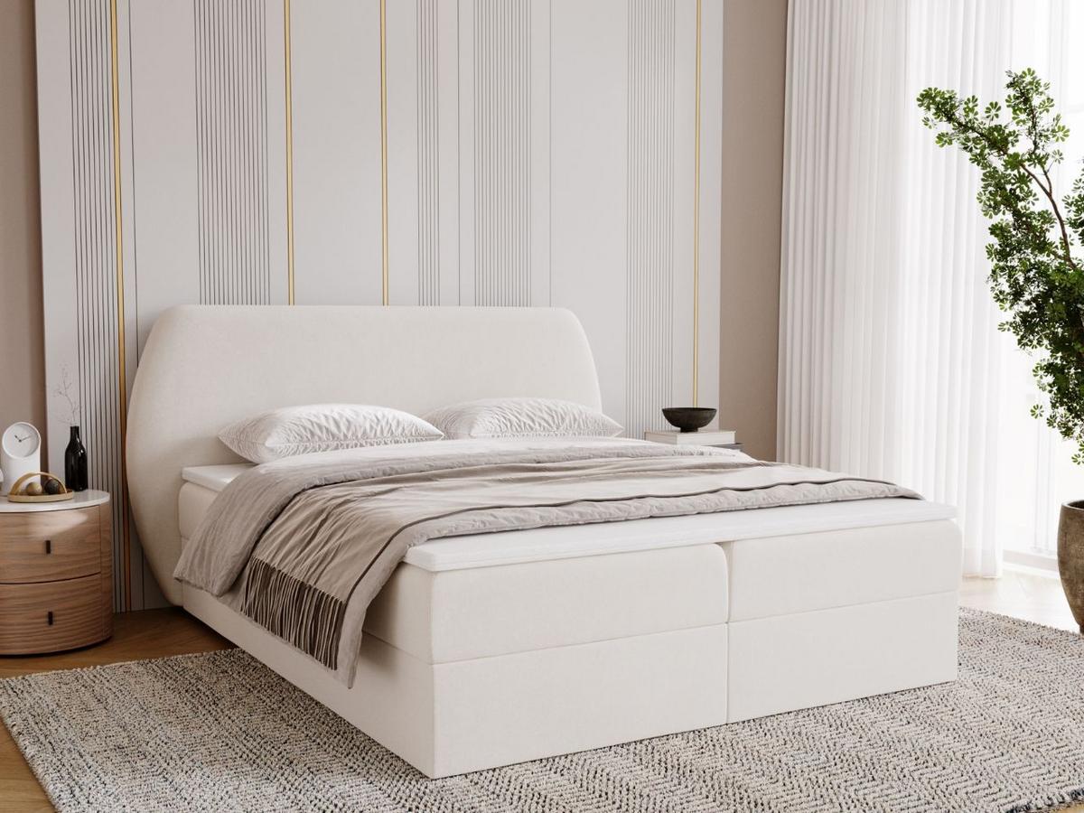 BOXBETT Bogota 160x200 Creme - Creme, Holz/Textil (160/200cm) - Graingold