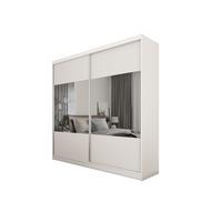 SCHWEBETÜRENSCHRANK AZZURRA 200/216/61 cm 2-türig mit Spiegel Weiß - Weiß, Holzwerkstoff (200/216/61cm) - MASSENO