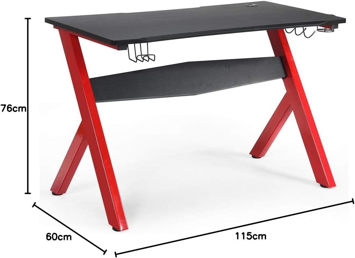 COMPUTERTISCH Schwarz - Multicolor, Holzwerkstoff (60/115/76cm) - COSTWAY