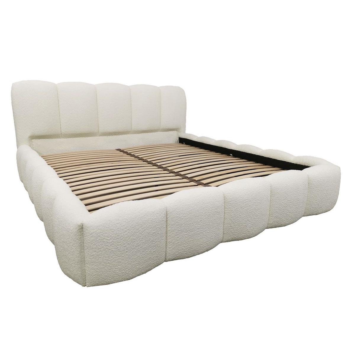 POLSTERBETT Catania 180x200 cm Creme Bouclé - Creme, Textil (180/200cm) - Juskys