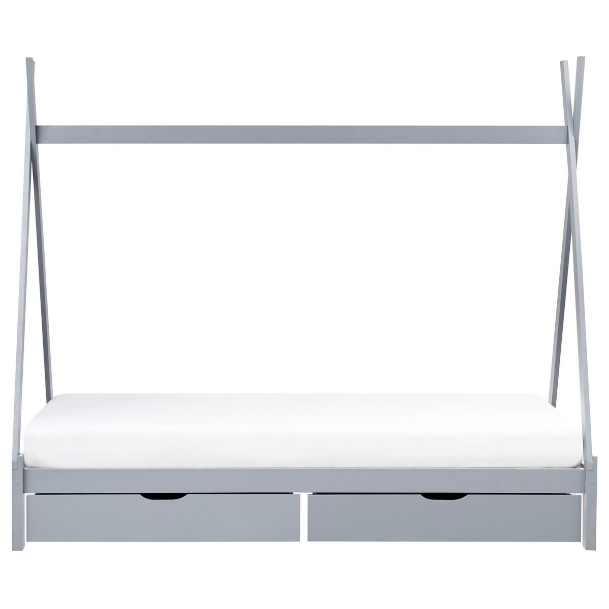KINDERBETT 90x200 cm Grau Devay - Grau, Holz (90/200cm) - Beliani
