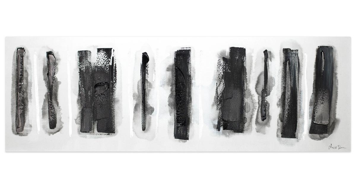 ACRYLBILD HANDGEMALT 150/50 cm - Schwarz, Holz/Textil (150/50cm) - KUNSTLOFT