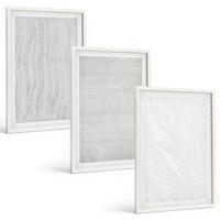 BILDER SET 3er Set - 40x60 cm Weißer Rahmen - Helle Sandmusterstrukturen - Weiß, Kunststoff (40/60cm) - TULUP