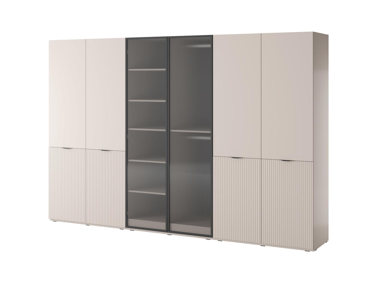 DREHTÜRENSCHRANK ATELIO 303/200/51 cm Modern Kleiderschrank 6-türig Kaschmir - Kaschmir, Holzwerkstoff (303/200/51cm) - MASSENO