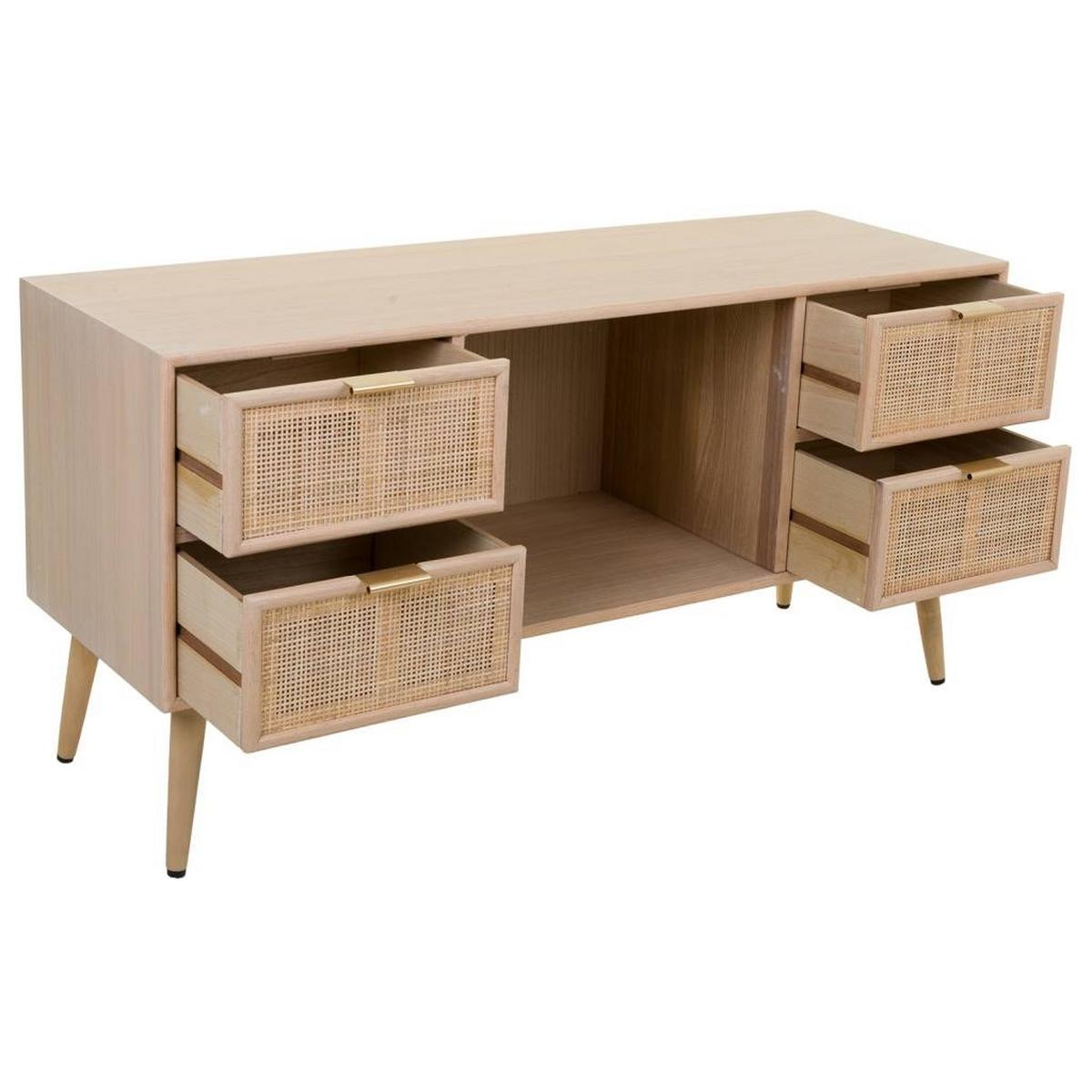 LOWBOARD aus MDF und braunem Netz 120x42x60 - Braun, Holz (120/60/42cm) - Wanderlust