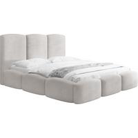 POLSTERBETT Harmony mit Bettkasten & Lattenrost in Hellgrau Chenille 160 x 200 cm - Birkefarben/Hellgrau, Holzwerkstoff/Kunststoff (160/200cm) - WFL GROUP