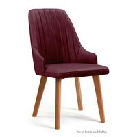 ESSZIMMERSTUHL (2er-Set) Daryl 52x91x60 Eiche geölt/Marsala - Eichefarben/Brombeere, Kunststoff (60/91/52cm) - 58aufmkessel