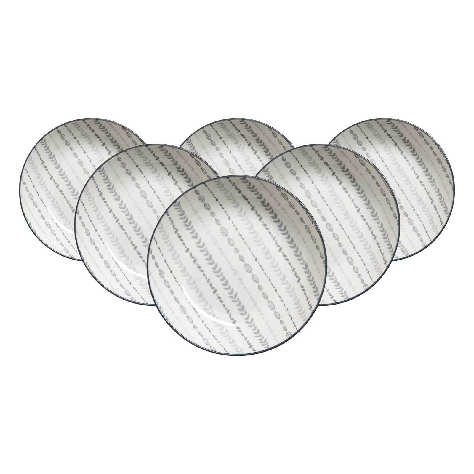 SUPPENTELLER Sendai Ranke grau ø 20 cm 6er Set - Grau, Keramik (20cm) - Ritzenhoff Breker