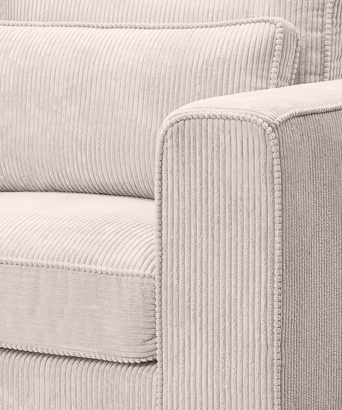SESSEL grau-beige Cord, Loungesessel 120 cm, Wohnzimmersessel mit Wellenfederung - Beige/Schwarz, Holzwerkstoff/Kunststoff (120/92/112cm) - Inn.Furn