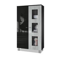 VITRINE Denjo Tür in Beton Oxid Optik - Hellgrau, Holzwerkstoff (71/129/35cm) - Vladon