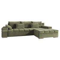 ECKSOFA Bangkok, Seite: Rechts - Silberfarben/Hellgrün, Holz/Textil (310/175cm) - MIRJAN24