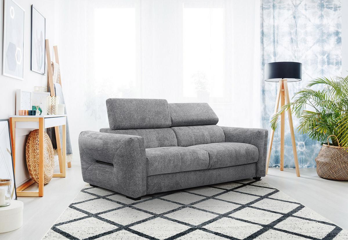 SOFA CALVERA 3-Sitzer, grau - Grau, Holzwerkstoff/Textil (204/79/106cm) - Wozimo