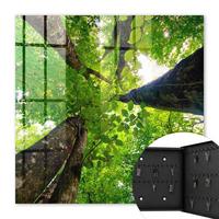 SCHLÜSSELBOX Schwarz 30x30 cm- Türöffnung nach rechts - Waldhimmel - Grün, Metall (30/30/5cm) - TULUP