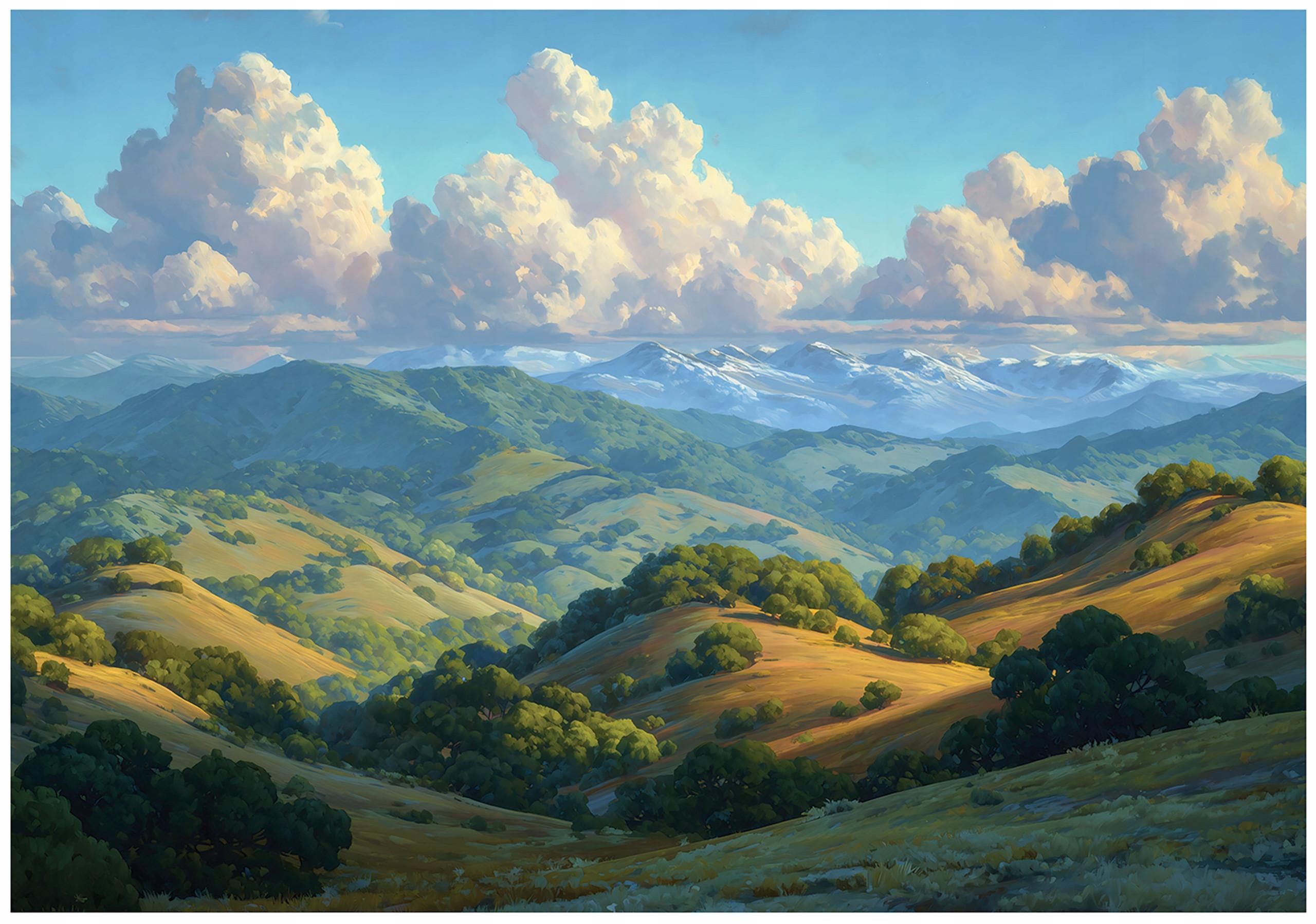 FOTOTAPETE Gebirge Landschaft Grün 400x280 cm - Multicolor, Papier (400/280cm) - Wallarena
