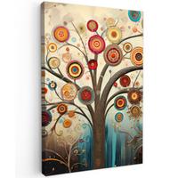 LEINWANDBILD Baum - Baum des Lebens - Farbe Deko Groß 90x140 cm - Braun, Textil (90/140cm) - MuchoWow