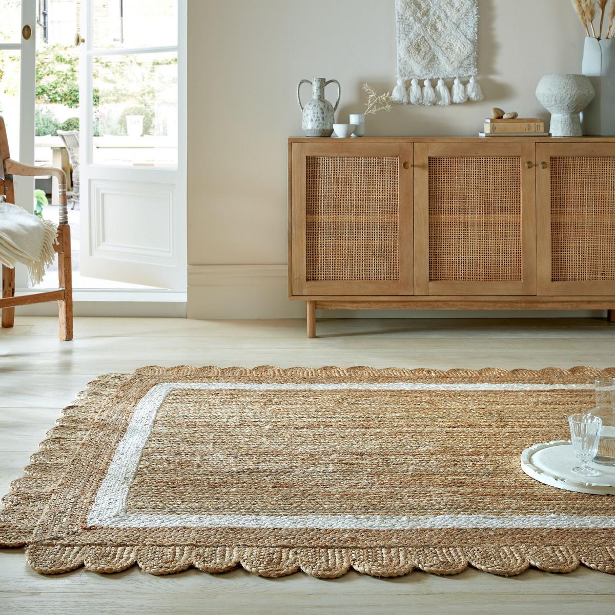 JUTETEPPICH handgewebt PLYM, geometrisch, Braun-Beige, 160 x 230 cm - Braun, Naturmaterialien (230/160cm) - KADIMA DESIGN